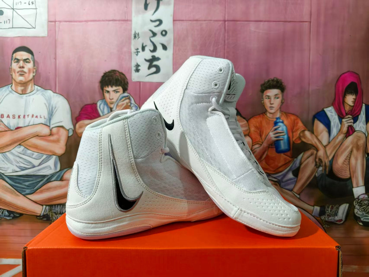 Nike Wrestling Shoes White and Light Gray