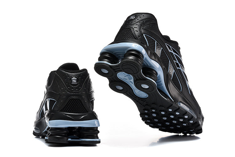 Nike Shox R4 Black and Light Blue Sneakers