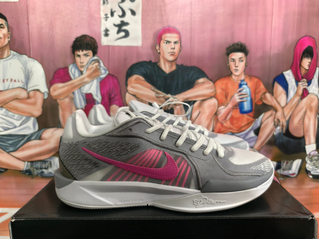 Nike Gray and Pink Basketball Sneakers