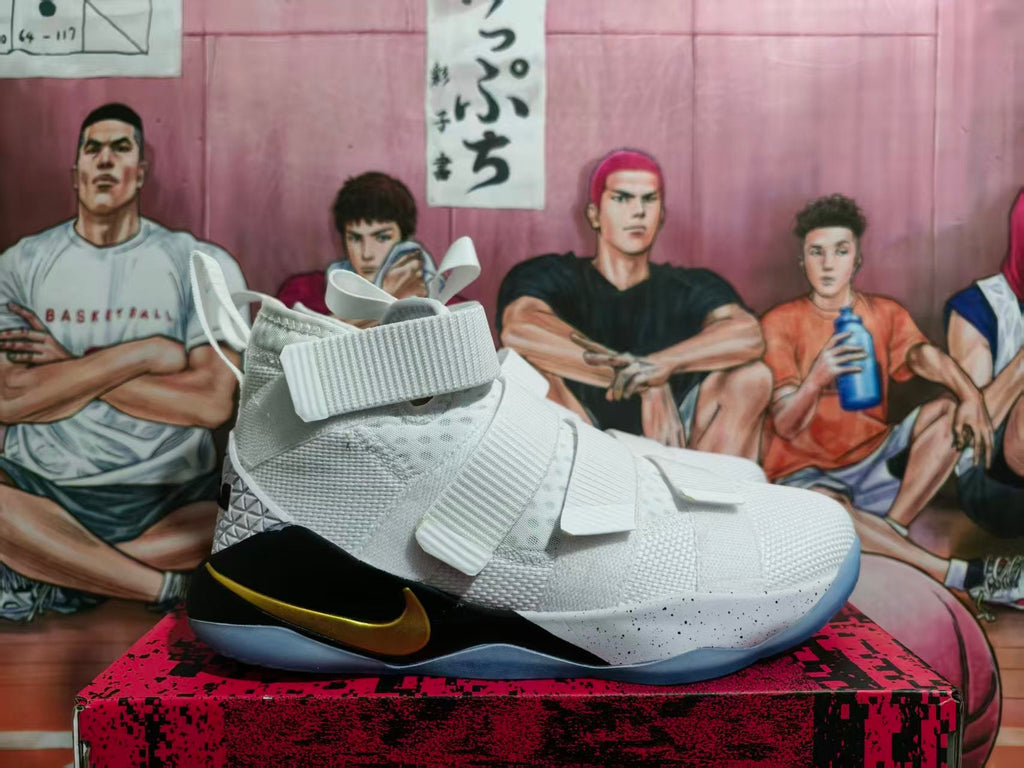 Nike LeBron Soldier 12 Basketball Shoes White Gold