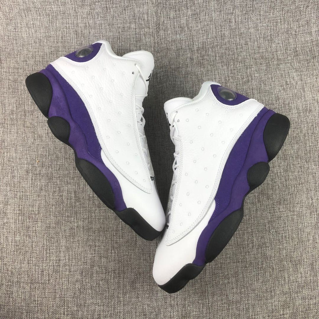 Air Jordan 13 Lakers White and Purple Sneakers