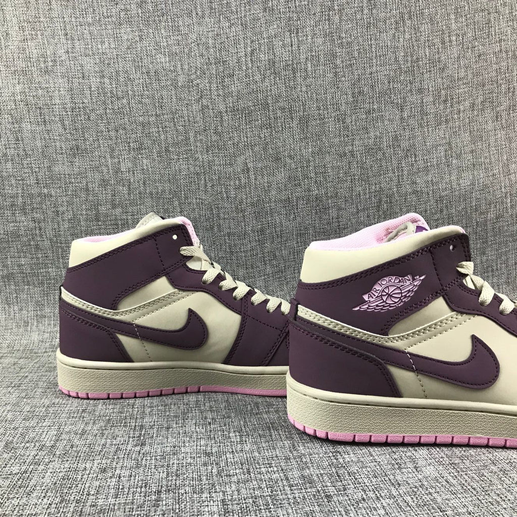 Jordan Air 1 Mid Purple White Pink Sneakers 555112-500
