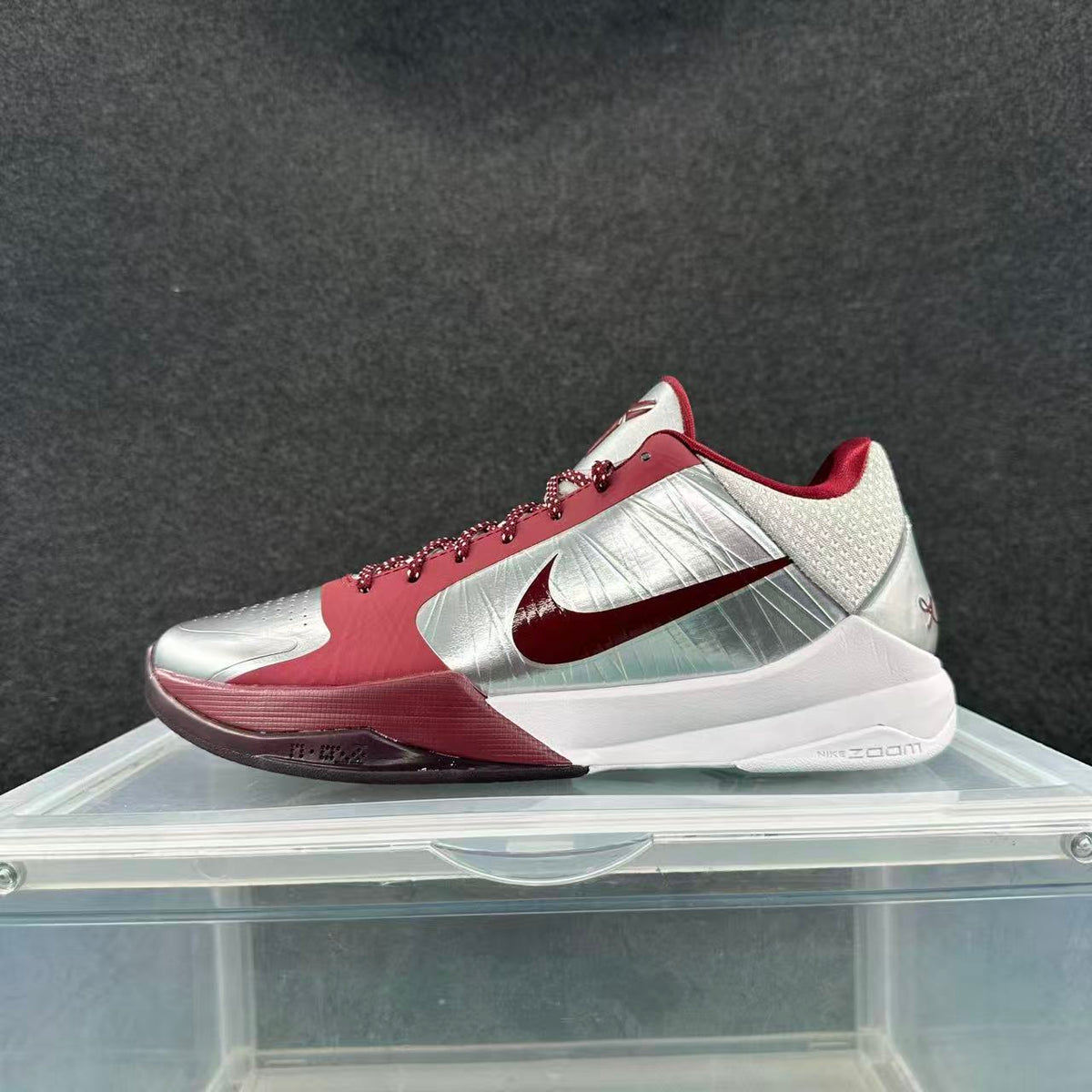Nike Kobe Basketball Sneakers Silver Wine Red