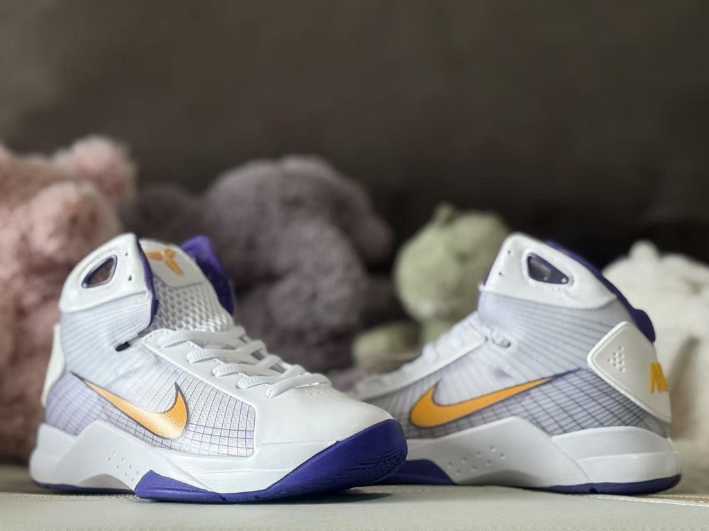Nike HD2008 Kids High-Top Sneakers White Purple Gold