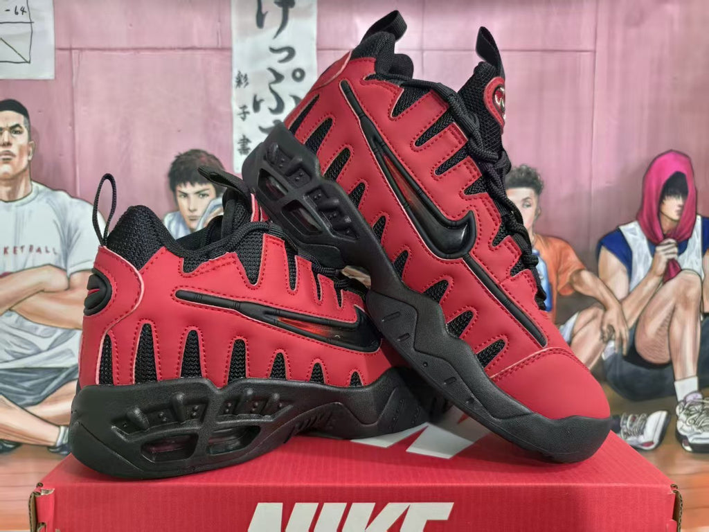 Nike Air More Uptempo Red and Black Sneakers