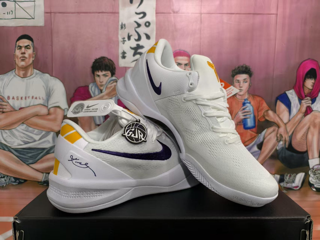 Nike Basketball Sneakers White Purple Gold