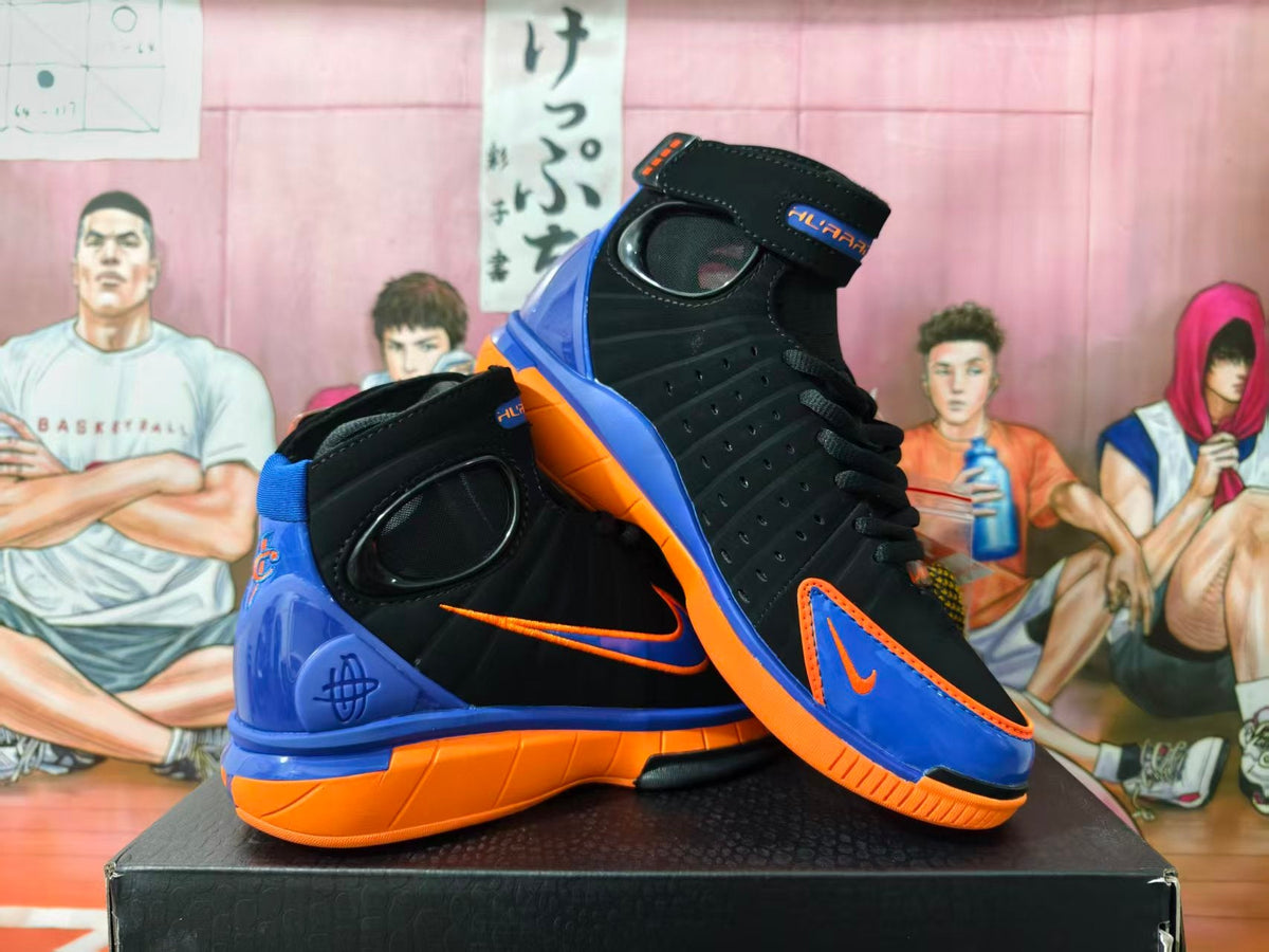 Nike Air Huarache 2K4 Basketball Shoes Blue and Orange