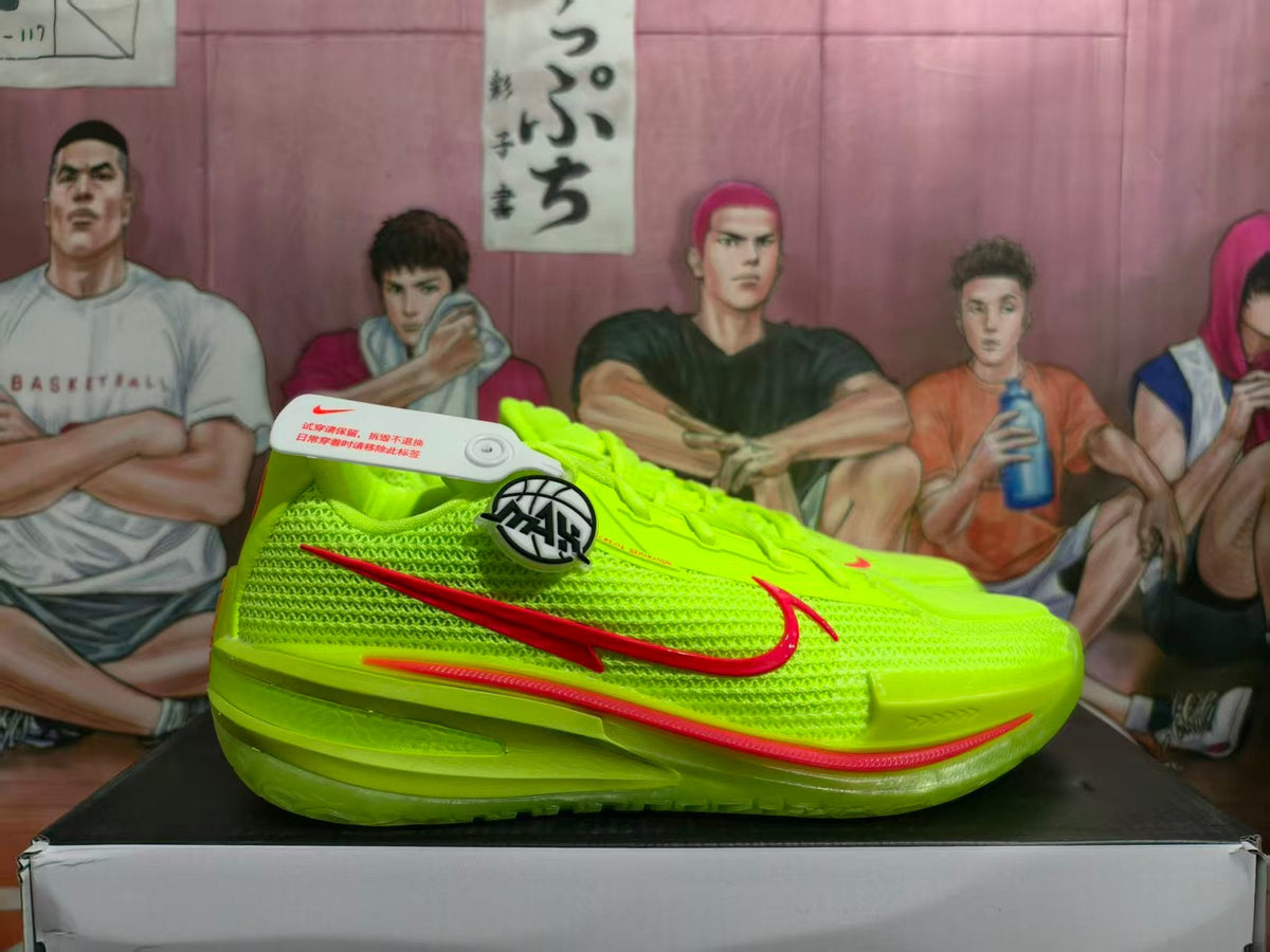 Nike GT Basketball Shoes in Volt Green and Red