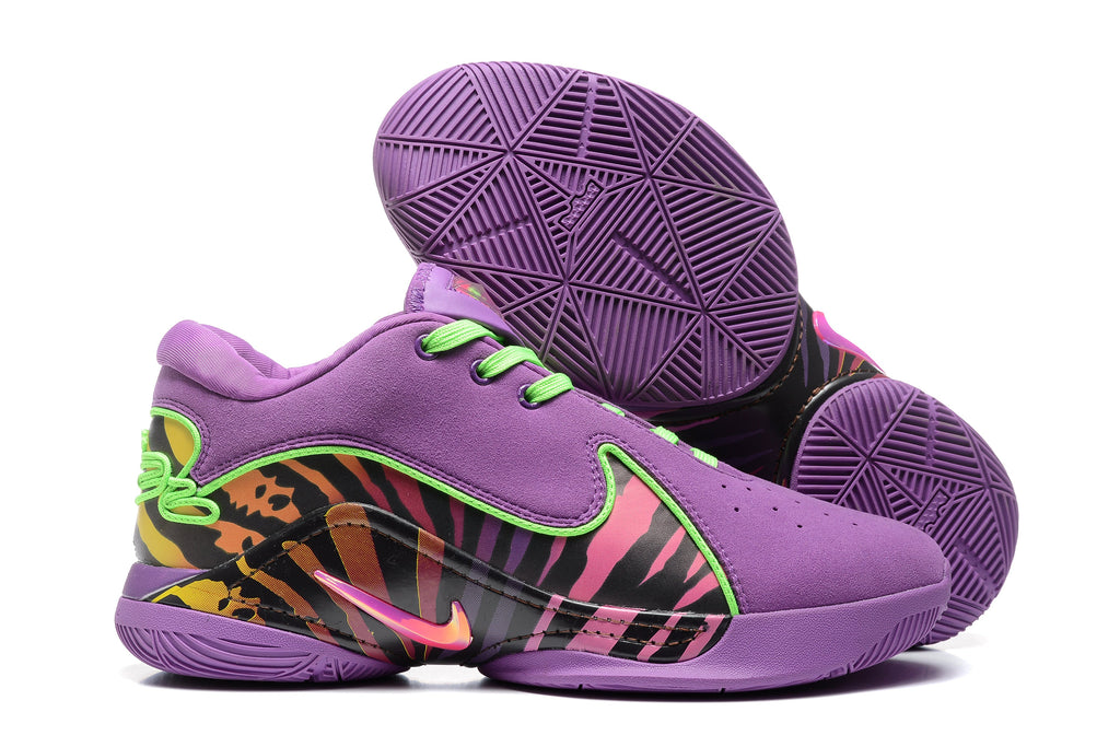 Nike 908-6 Purple Green Basketball Sneakers