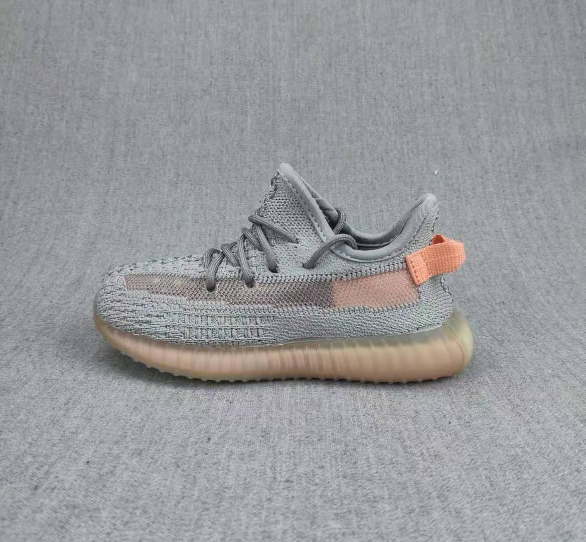 Yeezy 350 V2 Kids' Sneakers Gray and Coral