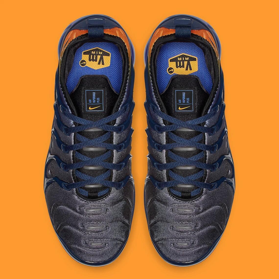 Nike Air VaporMax Plus Sneakers in Gray, Navy and Orange