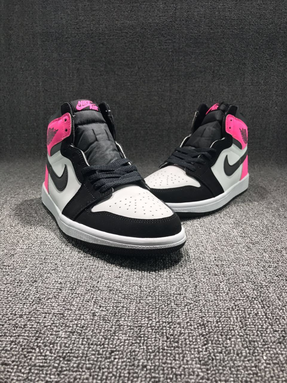 Jordan 1 High Pink Black White Sneakers