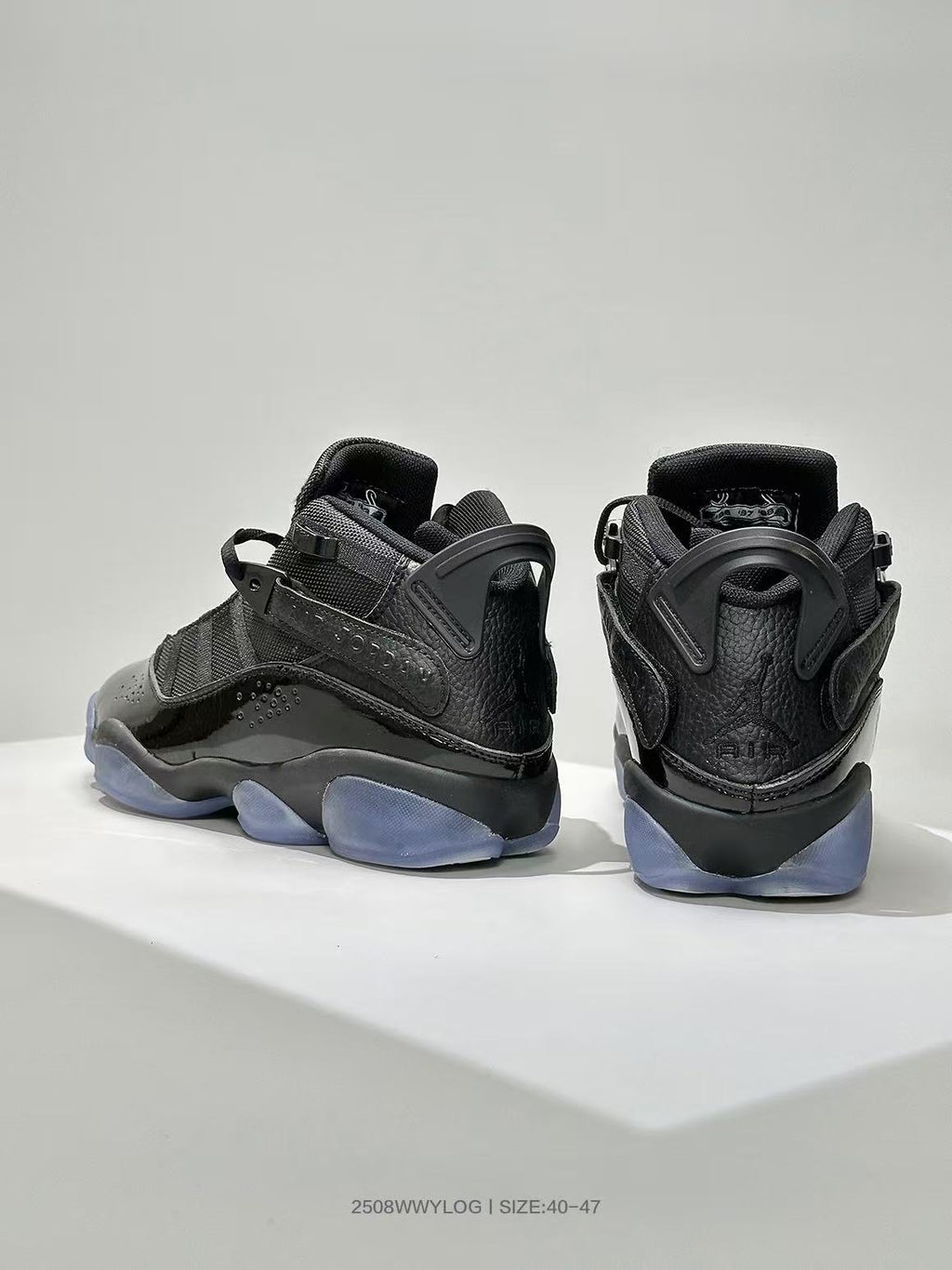 Jordan 6 Black High-Top Sneakers with Translucent Outsole