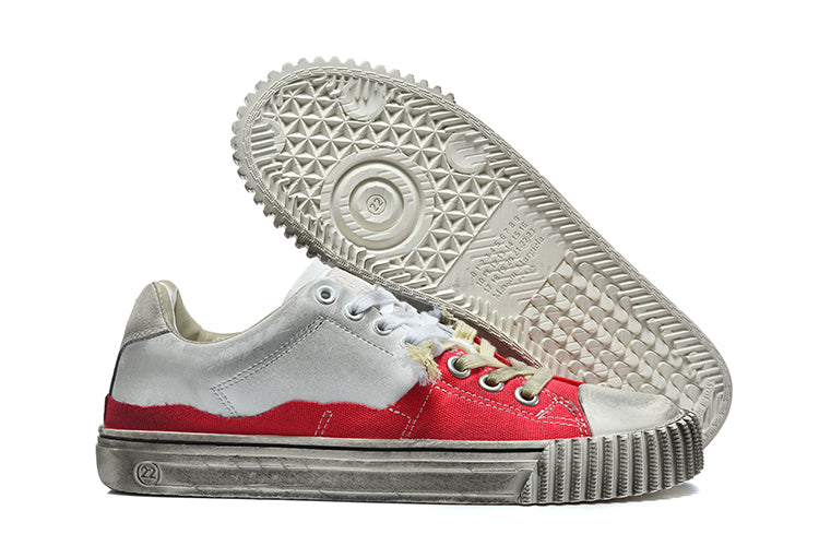 Golden Goose Super-Star Low-Top Sneakers Red and Gray