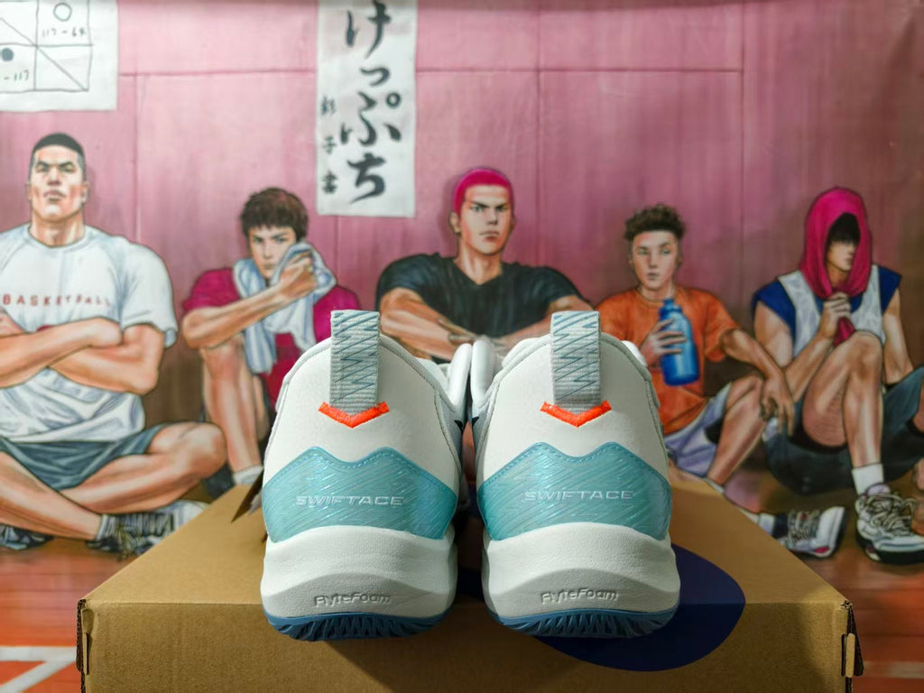 ASICS Swiftace White and Blue Basketball Shoes