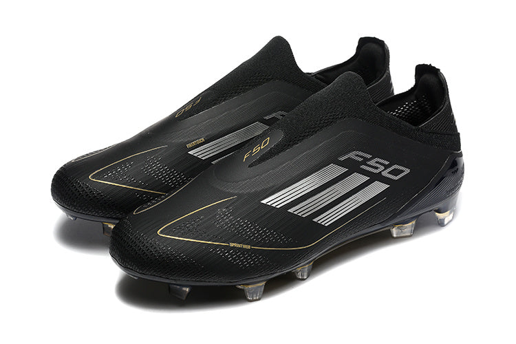 adidas F50 Laceless FG Soccer Cleats Black Gold