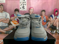Nike Gray Blue High-Top Basketball Sneakers
