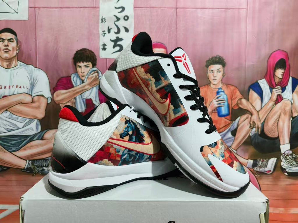 Nike Basketball Sneakers White Black Red