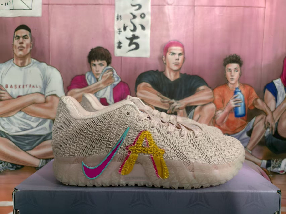 Nike Pink and White Basketball Sneakers