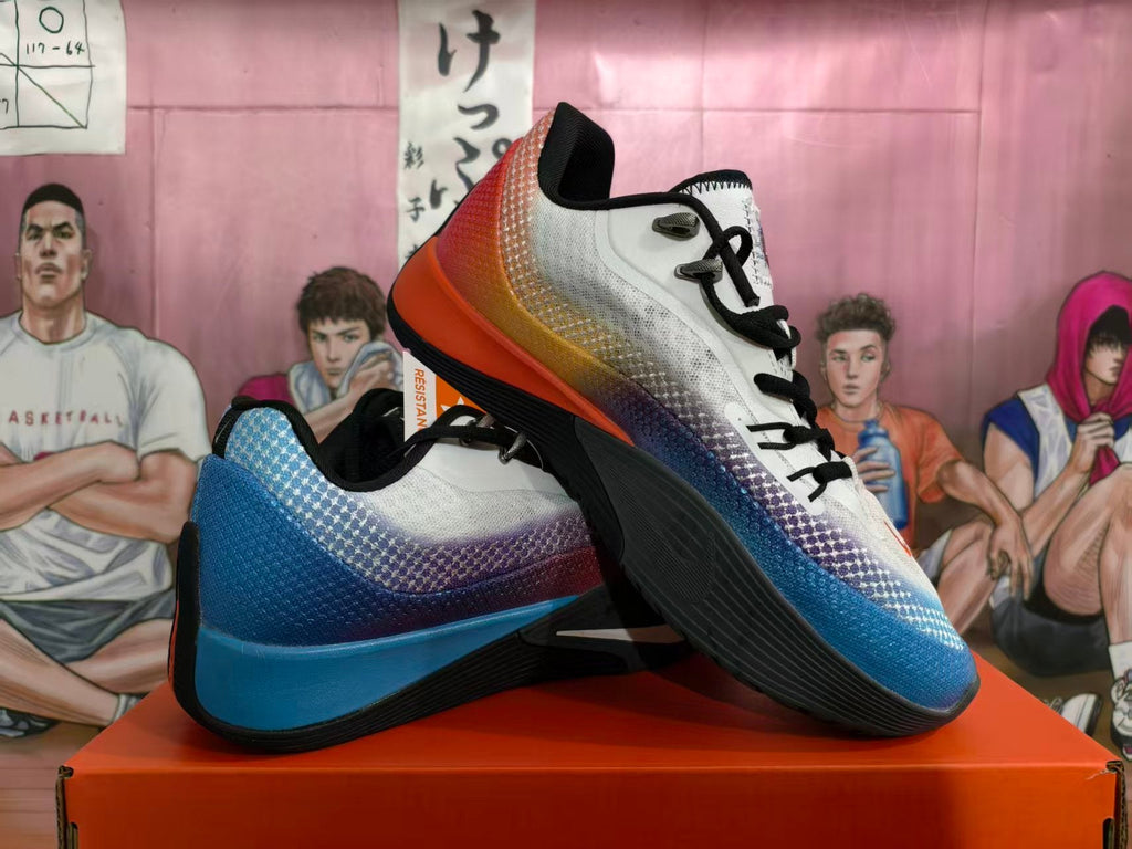 Nike Basketball Shoes in White, Blue and Orange