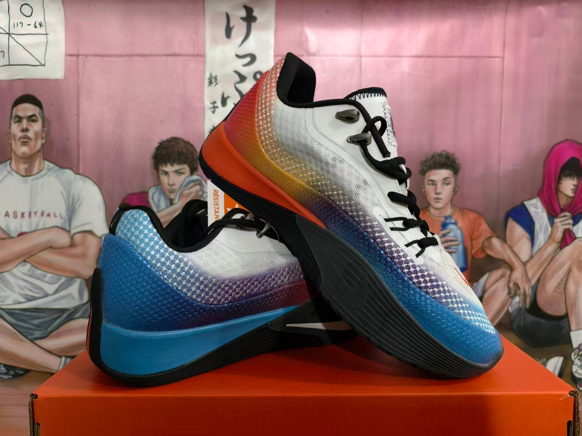 Nike Basketball Shoes in White, Blue and Orange