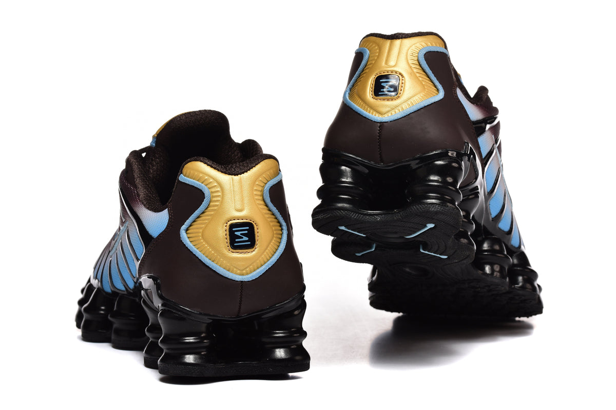 Nike Shox TL Sneakers in Brown, Blue and Gold