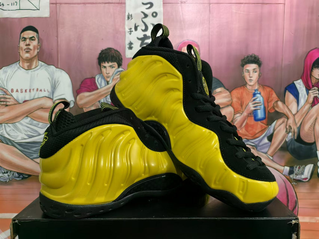 Nike Wudang Foamposite Basketball Sneakers Yellow Black