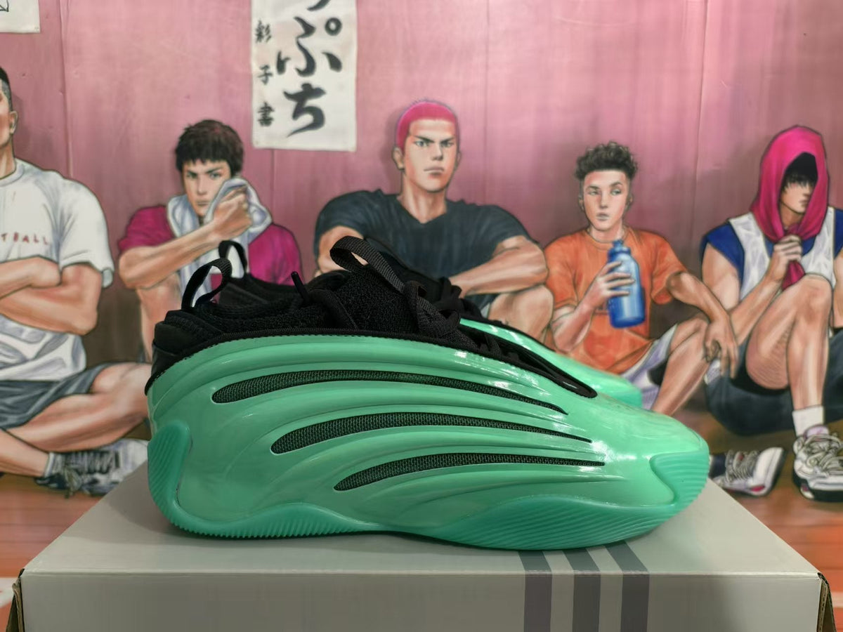 Green Basketball Sneakers with Black Details