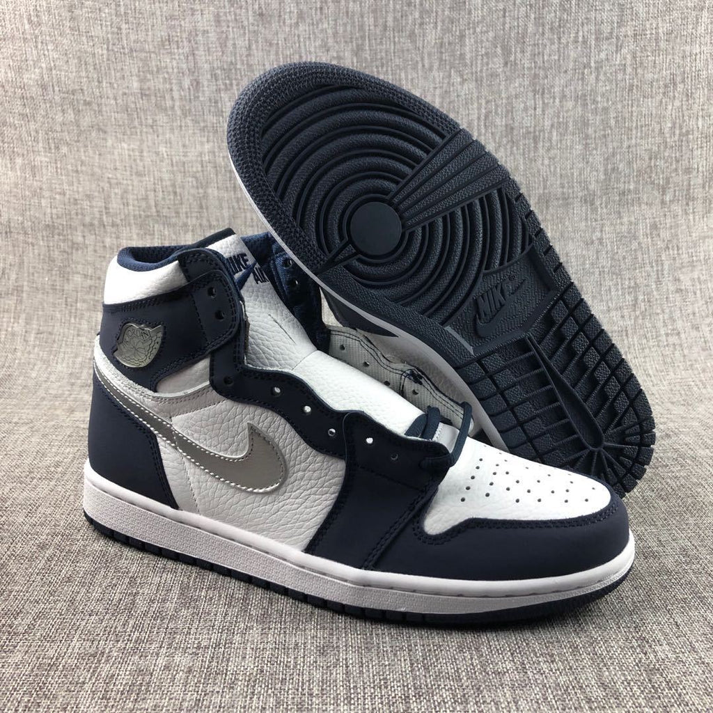 Air Jordan 1 Co.JP High Sneakers White Navy Silver DC1788-100