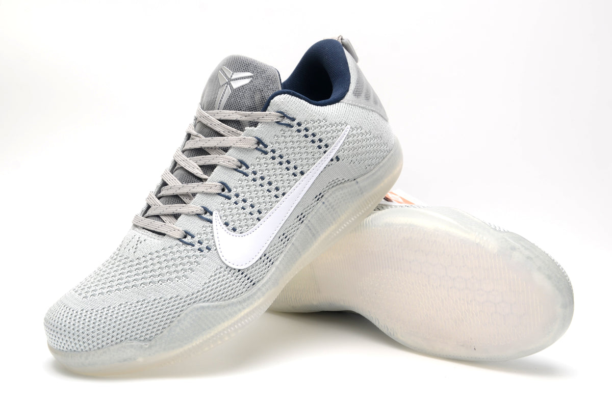 Nike Kobe 11 Low Basketball Shoes Gray and Navy