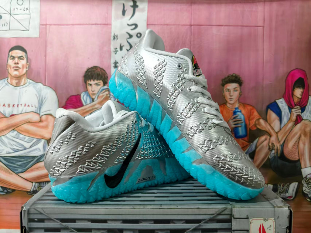 Nike Basketball Sneakers Silver with Turquoise Sole