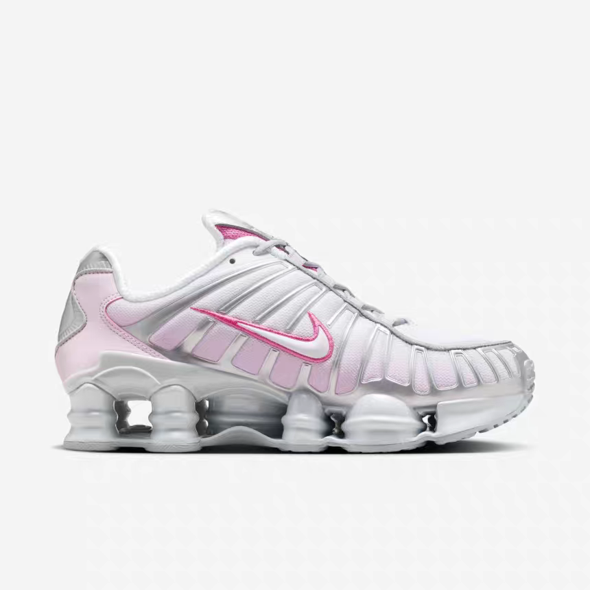 Nike Shox TL White and Pink Sneakers