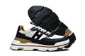 Hermès Black and White Low-Top Sneakers with Brown Trim