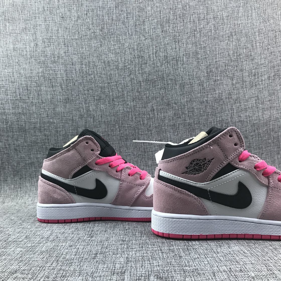Jordan Air Jordan 1 Mid Pink White Black Sneakers 852542-801