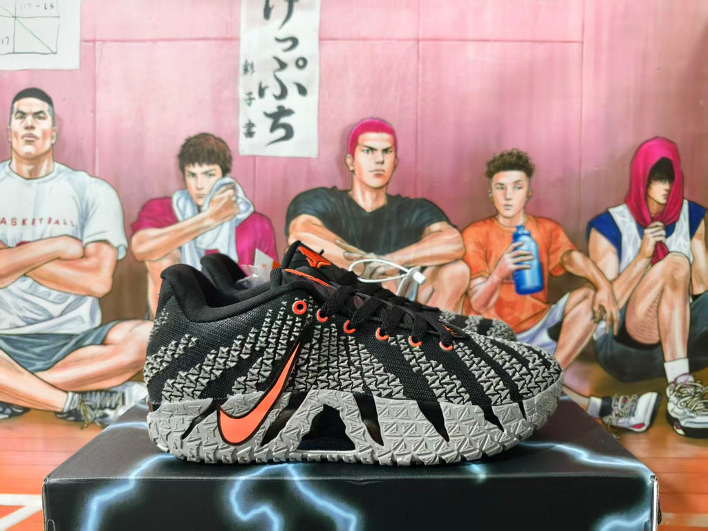 Nike LeBron 12 Basketball Shoes Black Grey Orange