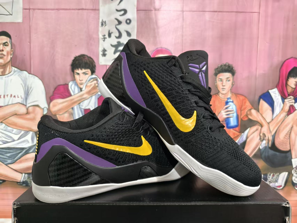 Nike Black Purple Yellow Basketball Sneakers