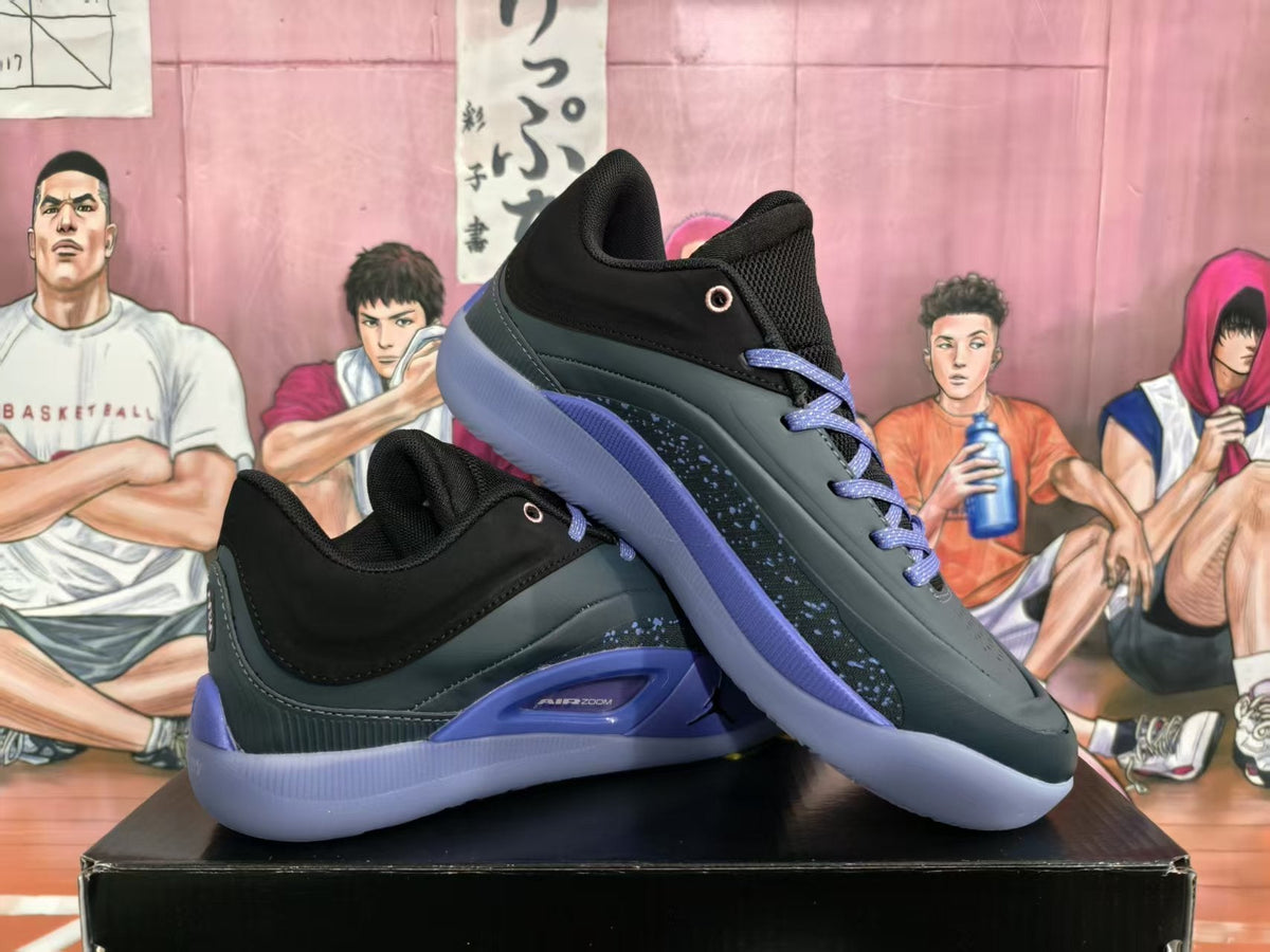 Jordan Air Zoom Basketball Sneakers Black Purple