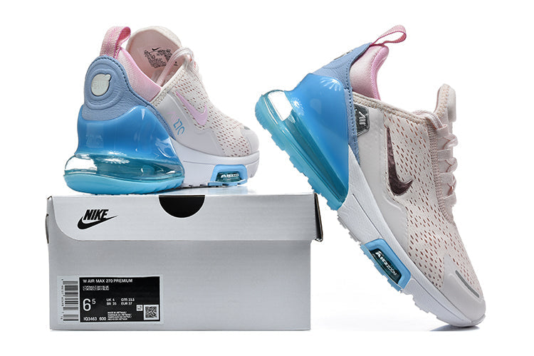 Nike Air Max 270 Premium Sneakers White Pink Blue