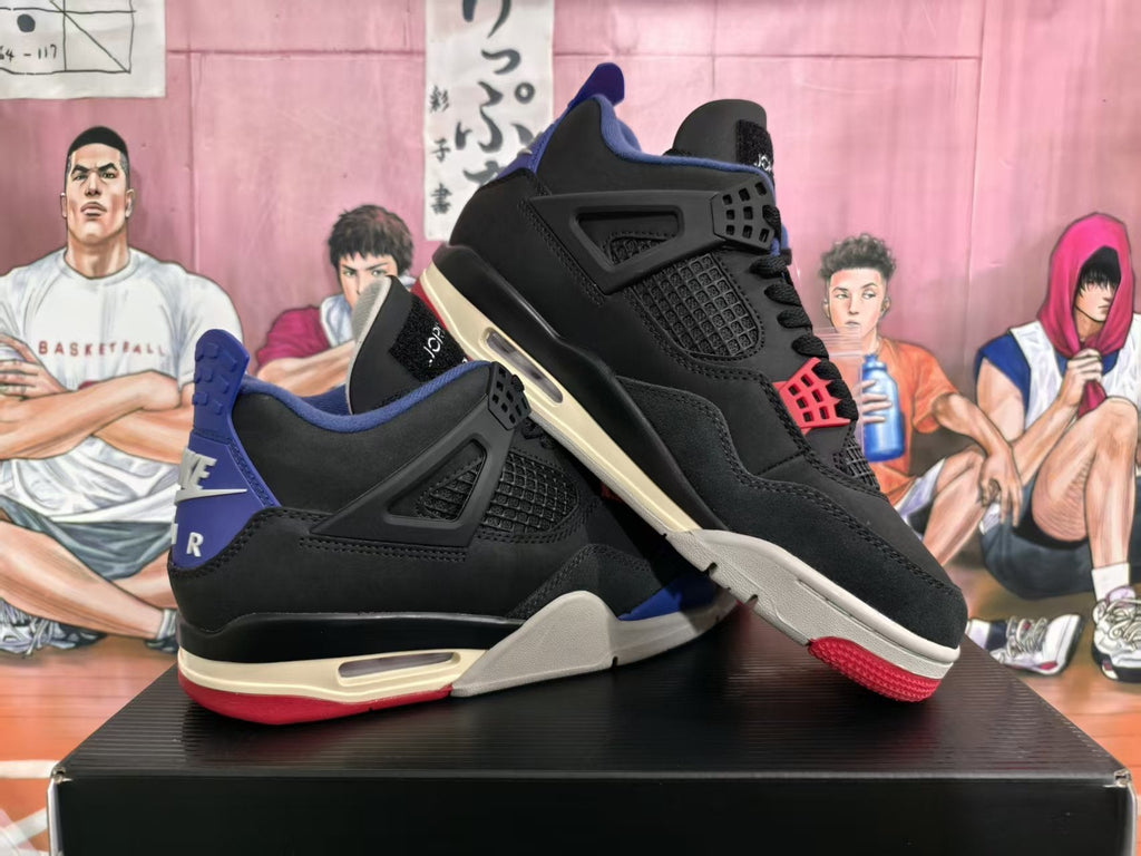 Jordan 4 Sneakers Black Blue Red Color-Block