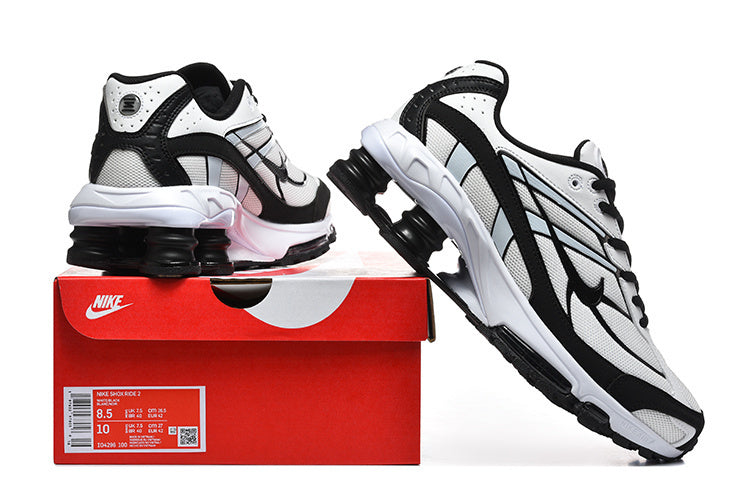 Nike Shox R4 White and Black Sneakers