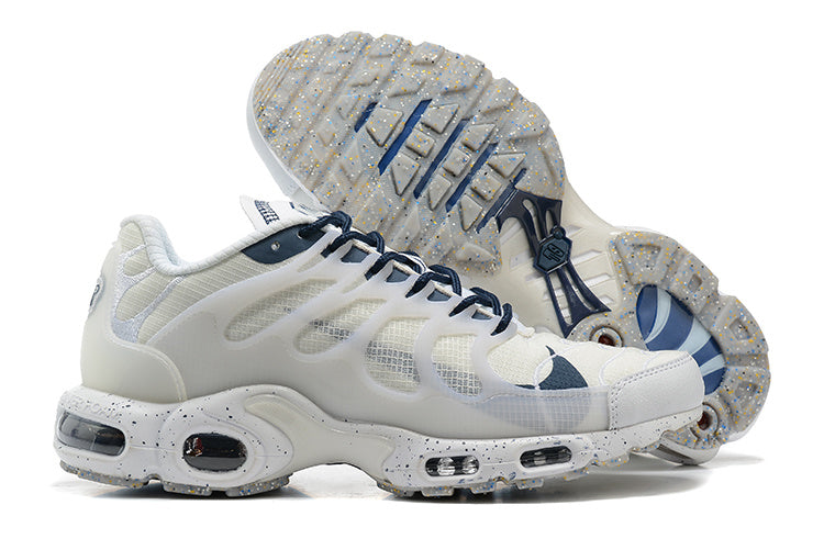 Nike Air Max Plus White and Navy Sneakers