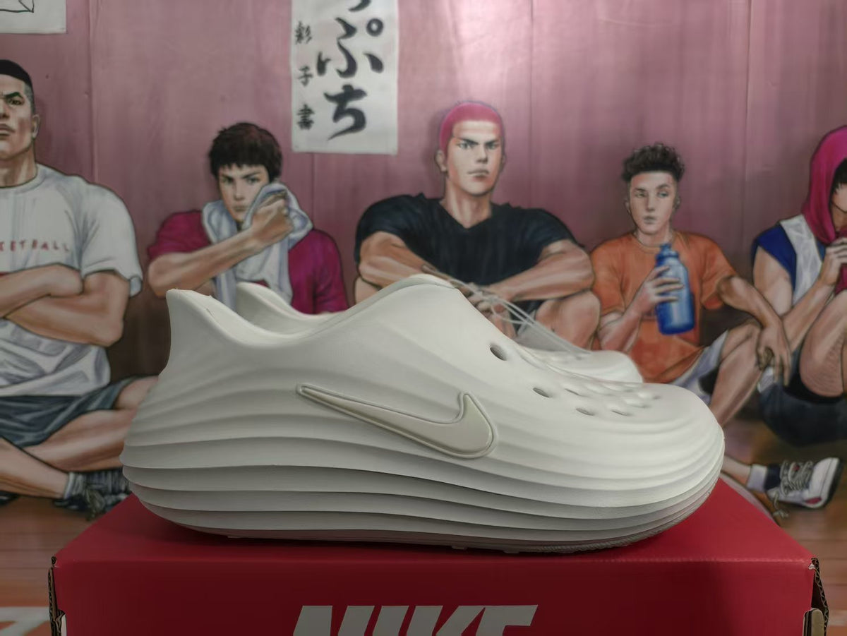 Nike White Perforated Slip-On Clogs