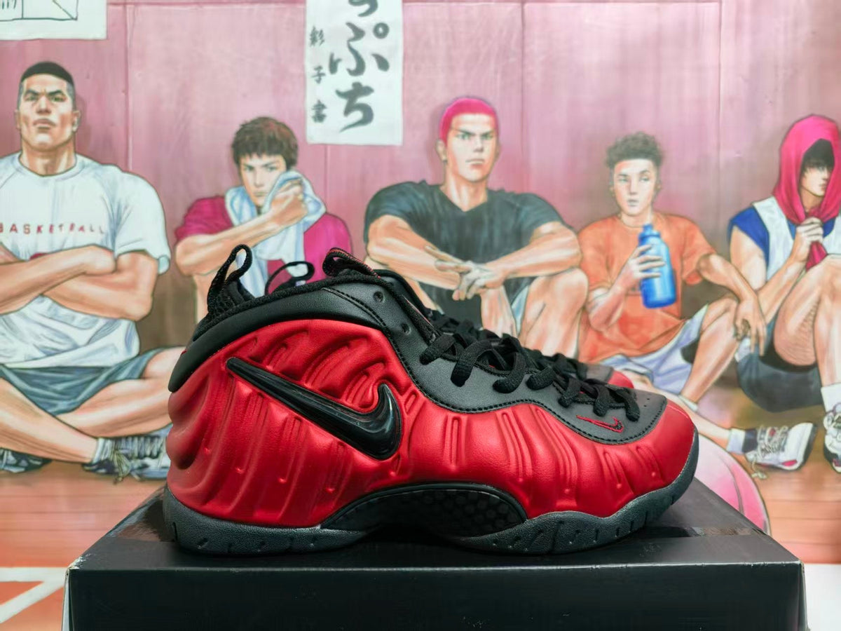 Nike Black and Red Foam-Style Basketball Sneakers