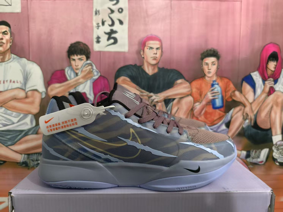 Nike Blue Gray Low-Top Basketball Sneakers