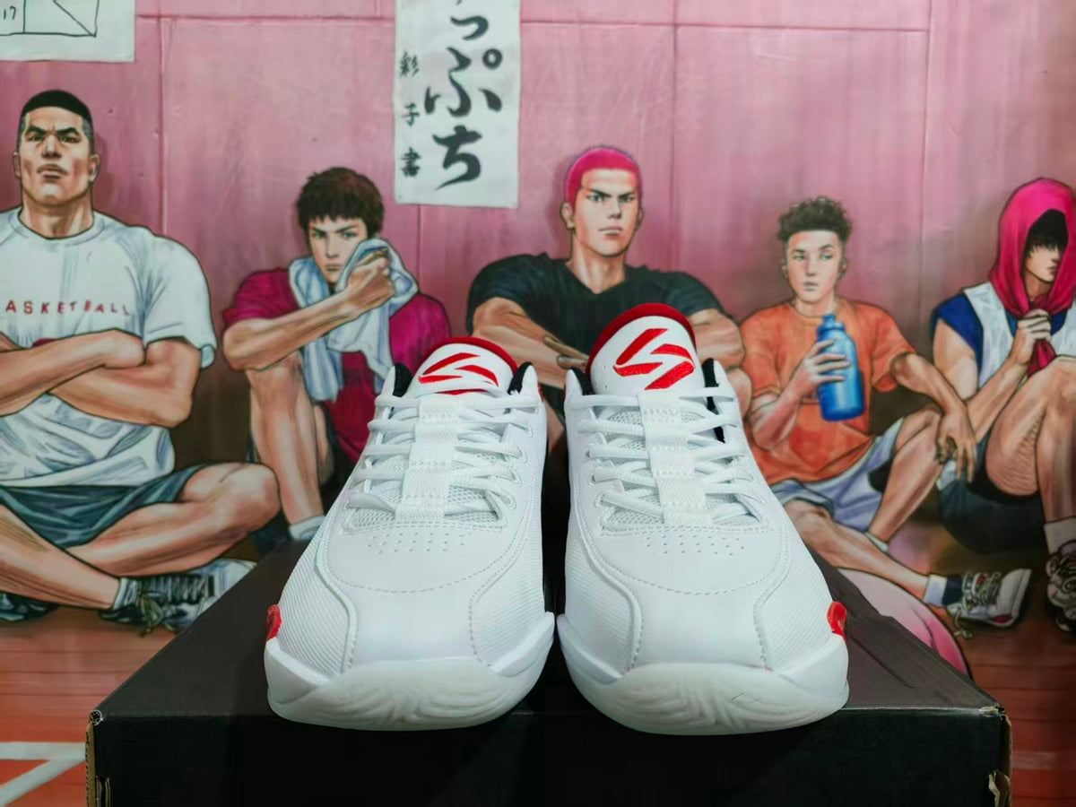 Jordan White Red Black Basketball Sneakers