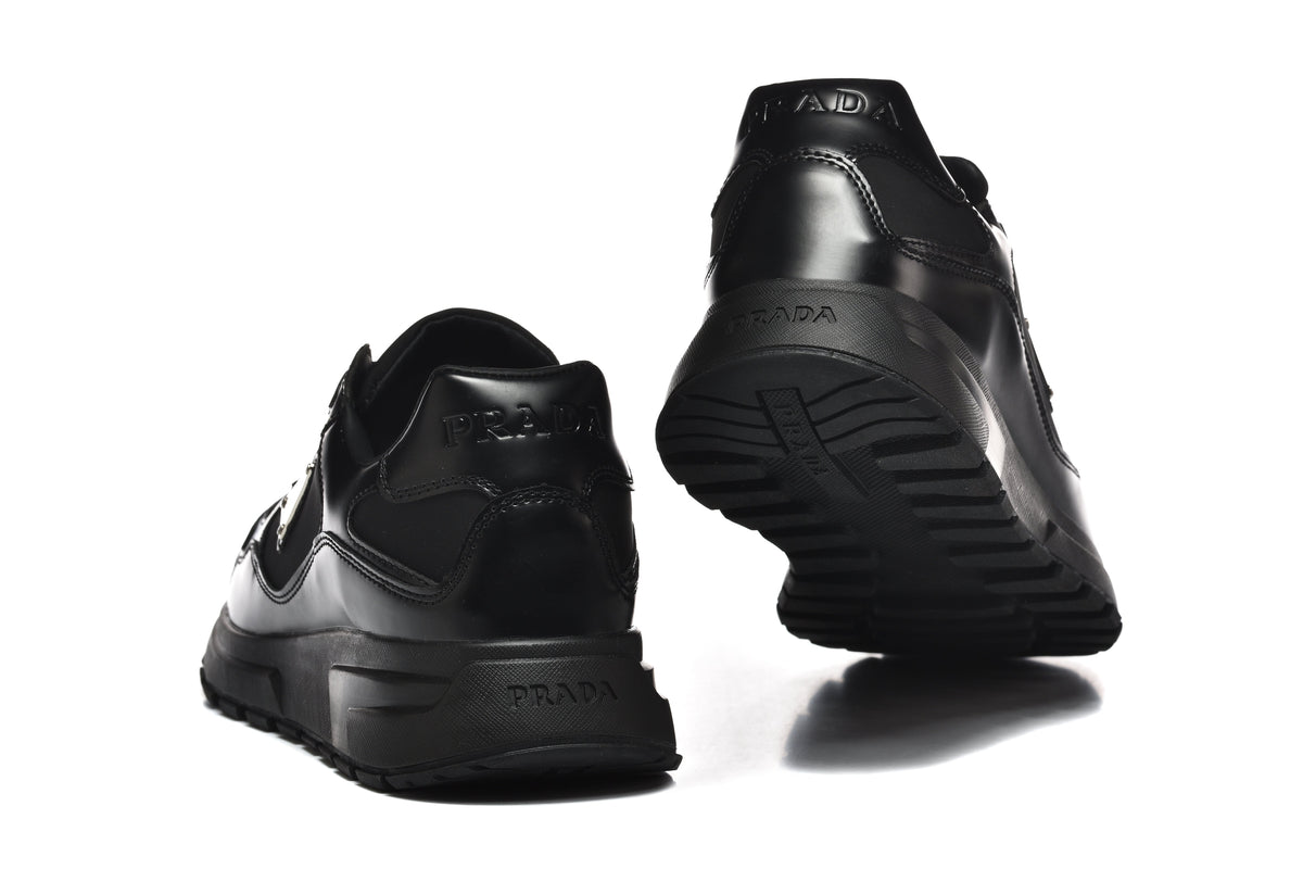 Prada Black Lace-Up Sneakers with Chunky Sole