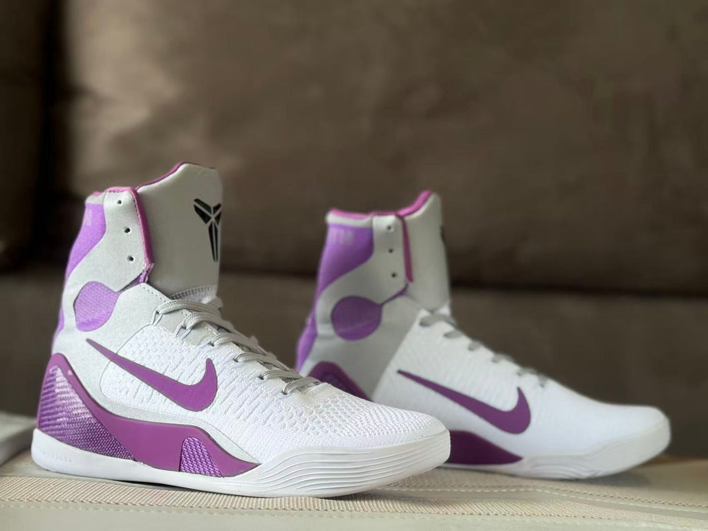 Nike Kobe 9 High Basketball Shoes White Purple