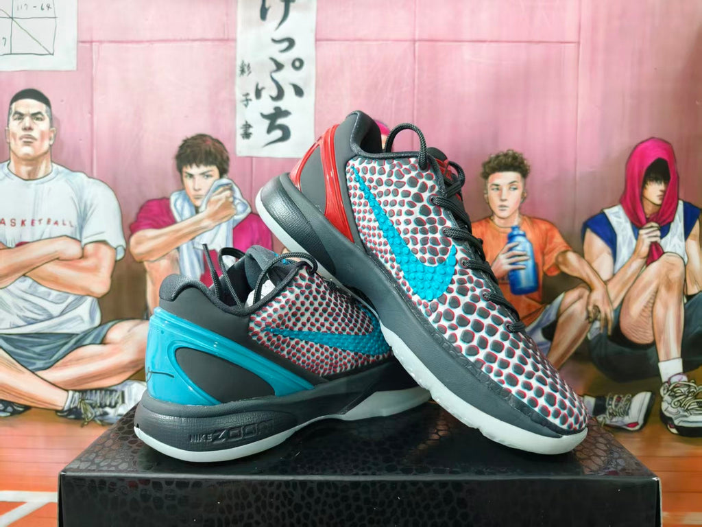 Nike Kobe 6 Basketball Shoes in White, Red and Blue