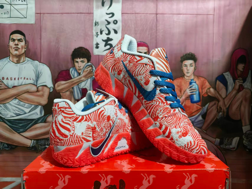 Nike Orange and White Basketball Sneakers