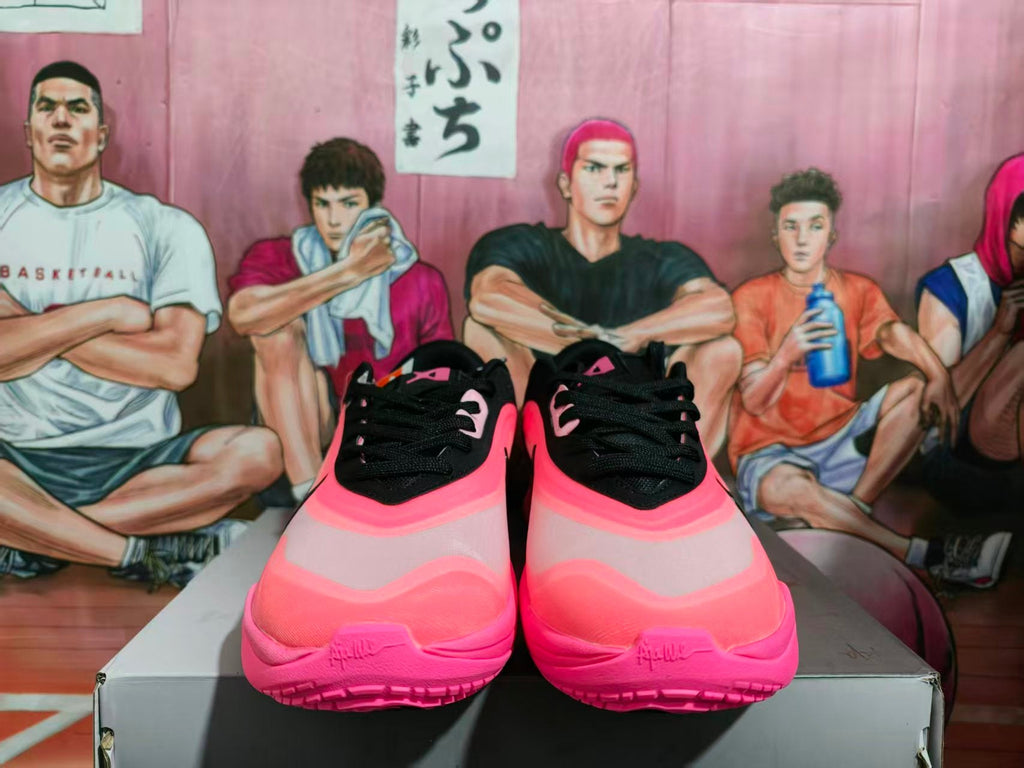 Nike Pink and Black Basketball Sneakers